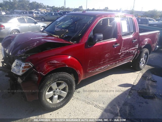 1N6AD0ERXCC467796 - 2012 NISSAN FRONTIER S/SV/SL/PRO-4X RED photo 2