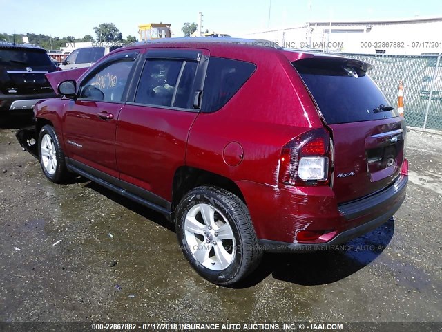 1C4NJDEB5FD154743 - 2015 JEEP COMPASS LATITUDE RED photo 3