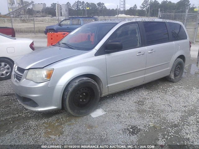 2C4RDGBG5CR139548 - 2012 DODGE GRAND CARAVAN SE SILVER photo 2