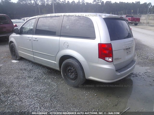 2C4RDGBG5CR139548 - 2012 DODGE GRAND CARAVAN SE SILVER photo 3