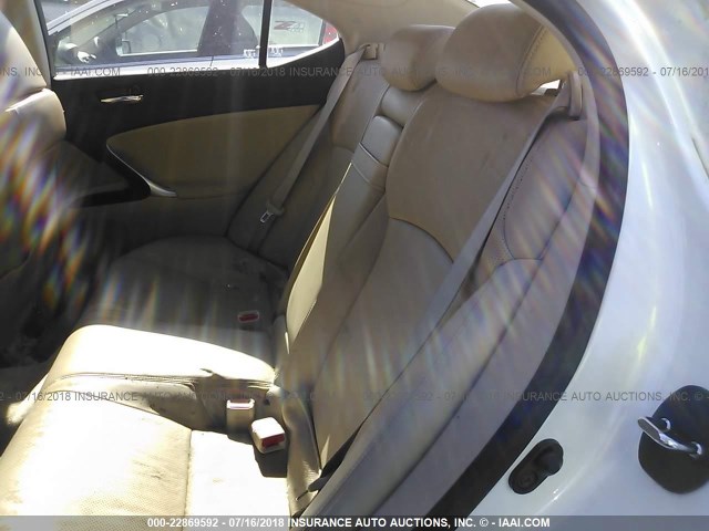 JTHBK262172028460 - 2007 LEXUS IS 250 WHITE photo 8