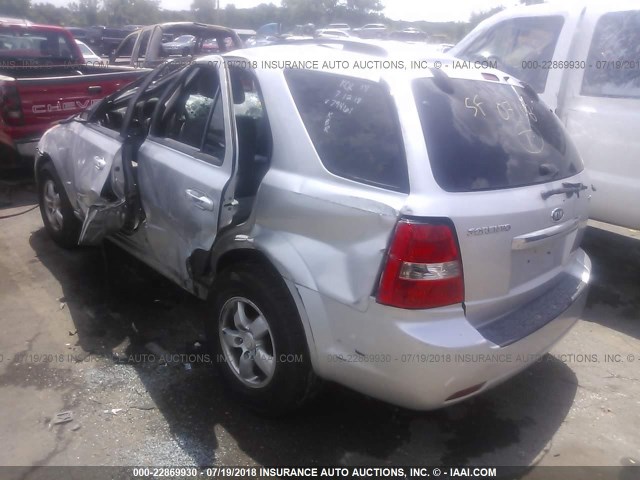 KNDJD735685779461 - 2008 KIA SORENTO EX/LX SILVER photo 3