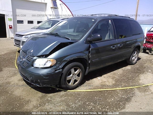 2D4GP44L16R838223 - 2006 DODGE GRAND CARAVAN SXT Light Blue photo 2