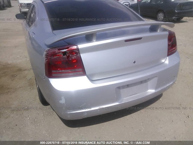 2B3KA43R57H849796 - 2007 DODGE CHARGER SE/SXT SILVER photo 6