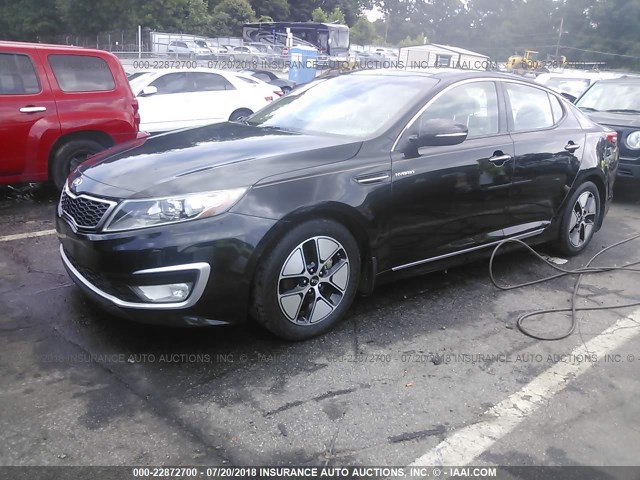 KNAGM4AD3D5042017 - 2013 KIA OPTIMA HYBRID BLACK photo 2