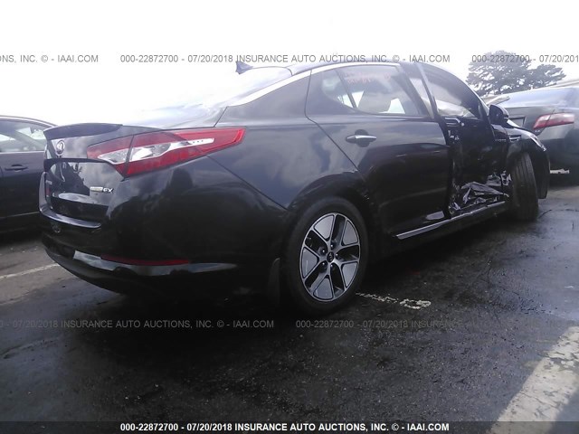 KNAGM4AD3D5042017 - 2013 KIA OPTIMA HYBRID BLACK photo 4