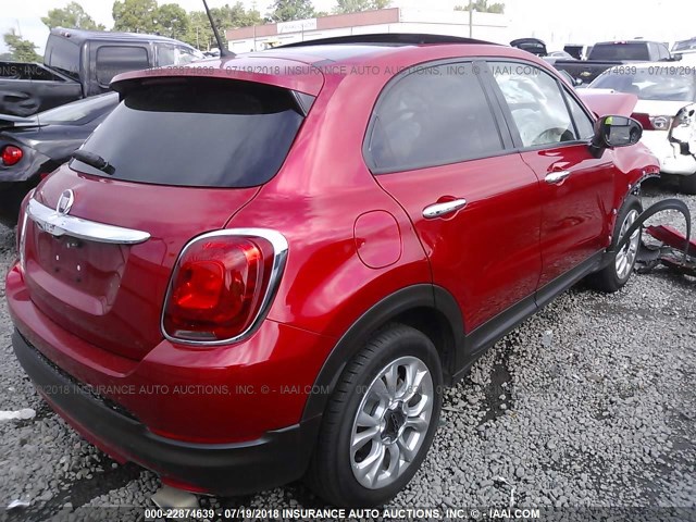 ZFBCFXBT7GP351603 - 2016 FIAT 500X EASY RED photo 4