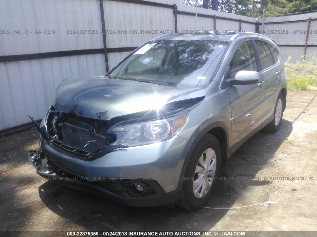 5J6RM3H75CL003746 - 2012 HONDA CR-V EXL BLUE photo 2