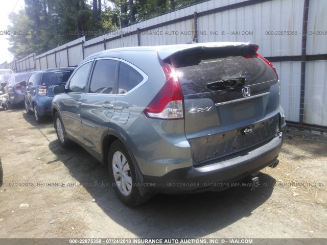 5J6RM3H75CL003746 - 2012 HONDA CR-V EXL BLUE photo 3