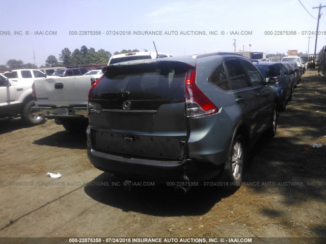 5J6RM3H75CL003746 - 2012 HONDA CR-V EXL BLUE photo 4