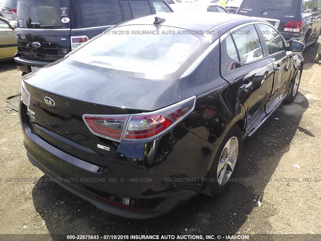 KNAGM4AD0E5062520 - 2014 KIA OPTIMA HYBRID BLACK photo 4