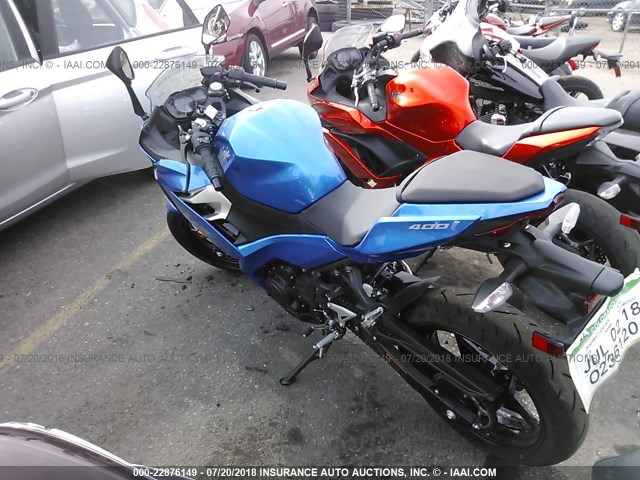 JKAEXKH17JDA13474 - 2018 KAWASAKI EX400 BLUE photo 3