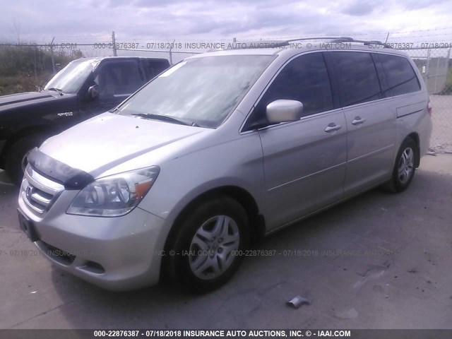 5FNRL38657B461182 - 2007 HONDA ODYSSEY EXL SILVER photo 2