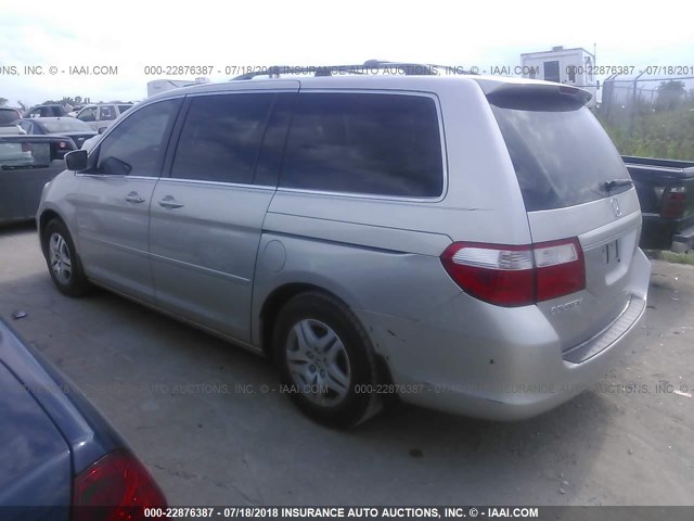 5FNRL38657B461182 - 2007 HONDA ODYSSEY EXL SILVER photo 3