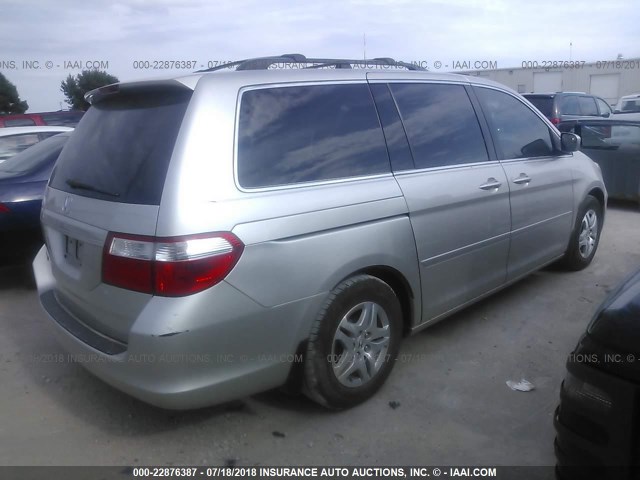 5FNRL38657B461182 - 2007 HONDA ODYSSEY EXL SILVER photo 4