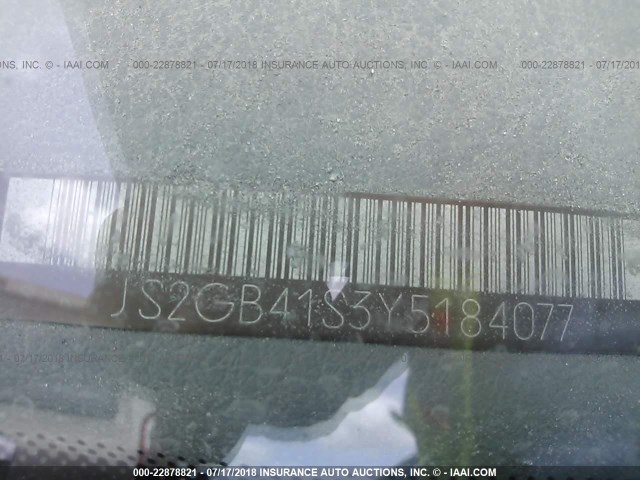 JS2GB41S3Y5184077 - 2000 SUZUKI ESTEEM GL/GLX/GLX SPORT SILVER photo 9