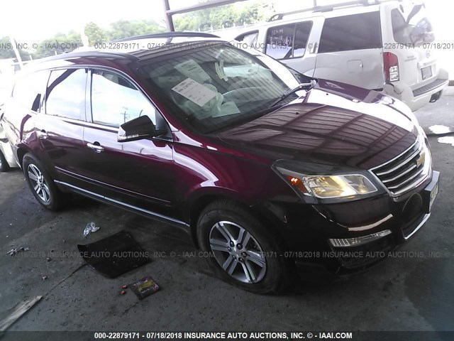 1GNKVHKD3FJ103190 - 2015 CHEVROLET TRAVERSE LT MAROON photo 1