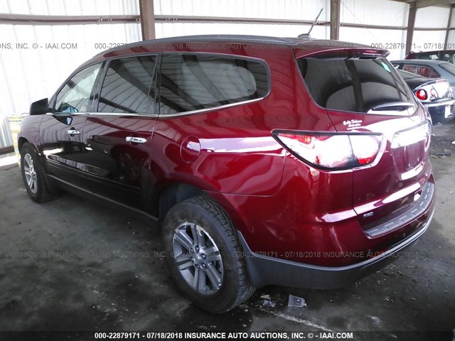 1GNKVHKD3FJ103190 - 2015 CHEVROLET TRAVERSE LT MAROON photo 3