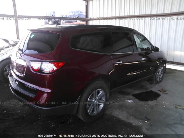 1GNKVHKD3FJ103190 - 2015 CHEVROLET TRAVERSE LT MAROON photo 4