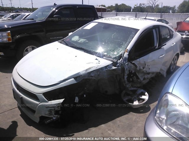 1C3CDFBA1GD689077 - 2016 DODGE DART SXT WHITE photo 2