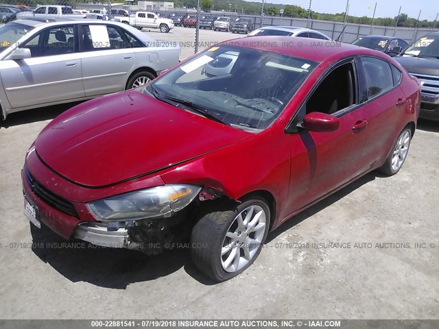 1C3CDFBA2DD334396 - 2013 DODGE DART SXT RED photo 2