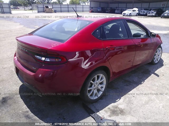 1C3CDFBA2DD334396 - 2013 DODGE DART SXT RED photo 4