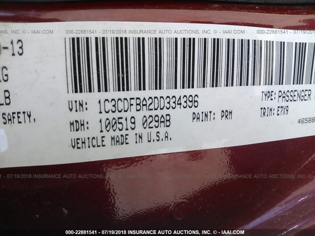 1C3CDFBA2DD334396 - 2013 DODGE DART SXT RED photo 9