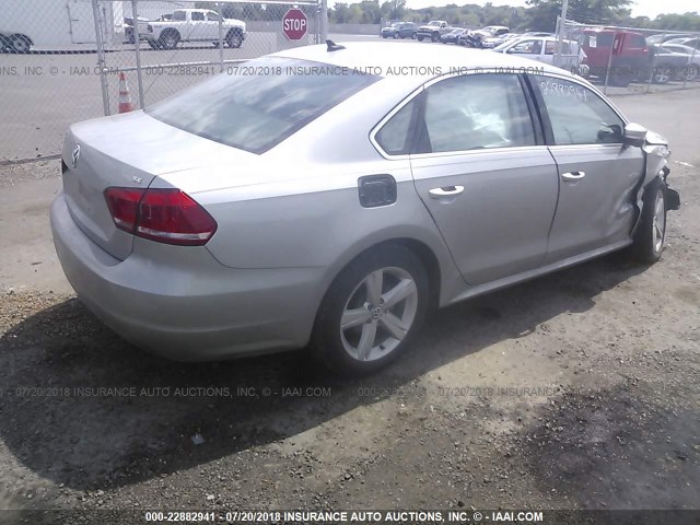 1VWBP7A33DC097427 - 2013 VOLKSWAGEN PASSAT SE SILVER photo 4