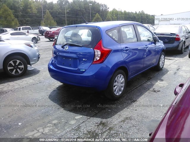 3N1CE2CP6FL417740 - 2015 NISSAN VERSA NOTE S/S PLUS/SV/SL/SR BLUE photo 4