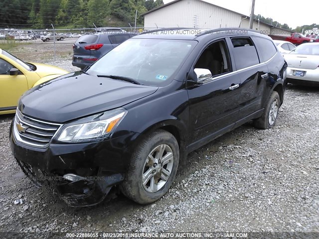 1GNKVGKD9DJ160906 - 2013 CHEVROLET TRAVERSE LT BLACK photo 2