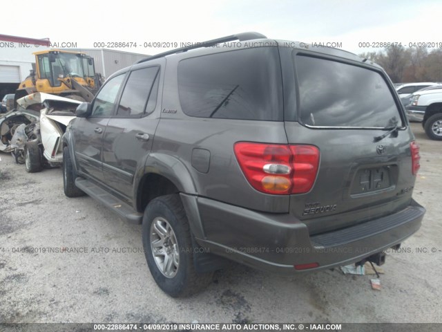 5TDBT48A14S218603 - 2004 TOYOTA SEQUOIA LIMITED GRAY photo 3