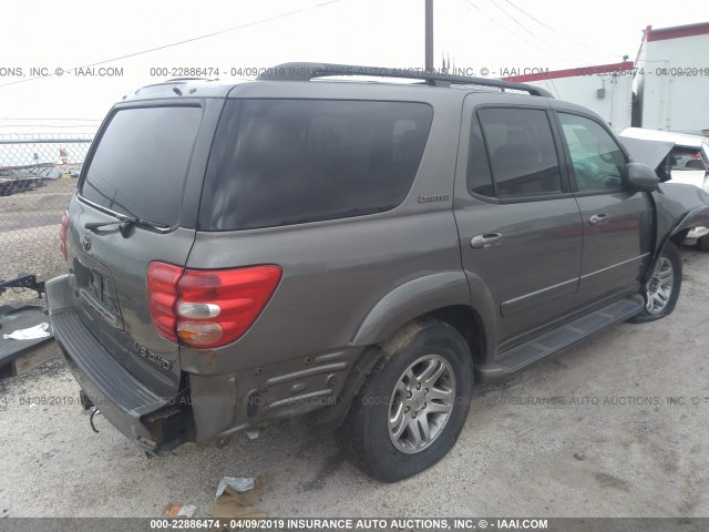 5TDBT48A14S218603 - 2004 TOYOTA SEQUOIA LIMITED GRAY photo 4