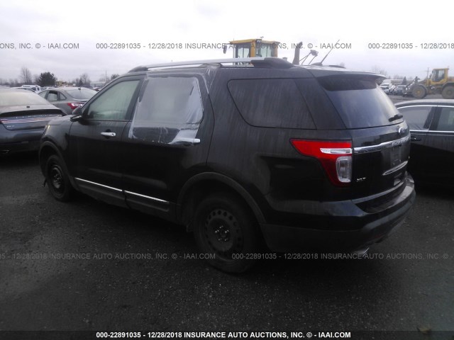 1FM5K7D87EGB50898 - 2014 FORD EXPLORER XLT BLACK photo 3