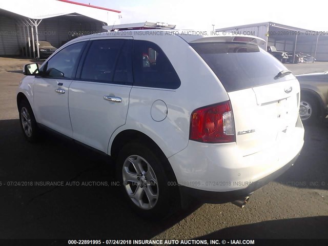 2FMDK3JCXBBA50178 - 2011 FORD EDGE SEL WHITE photo 3