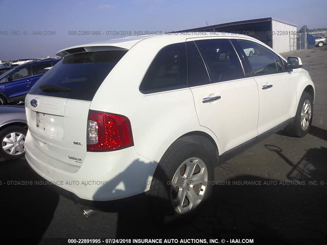 2FMDK3JCXBBA50178 - 2011 FORD EDGE SEL WHITE photo 4