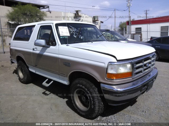 1FMEU15H7TLB72605 - 1996 FORD BRONCO U100 WHITE photo 1