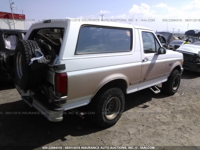 1FMEU15H7TLB72605 - 1996 FORD BRONCO U100 WHITE photo 4