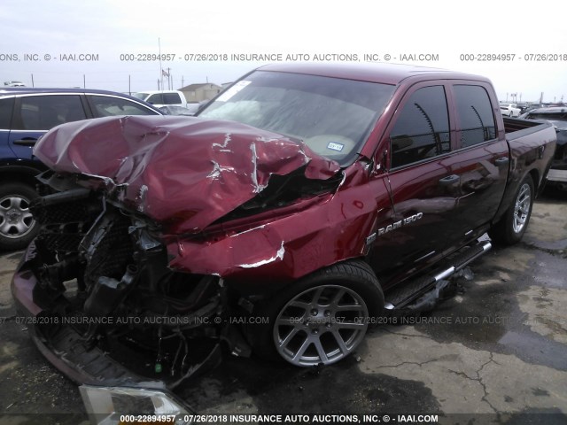 1C6RD7KT5CS165070 - 2012 DODGE RAM 1500 ST MAROON photo 2