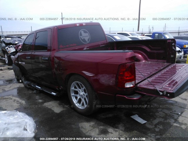 1C6RD7KT5CS165070 - 2012 DODGE RAM 1500 ST MAROON photo 3