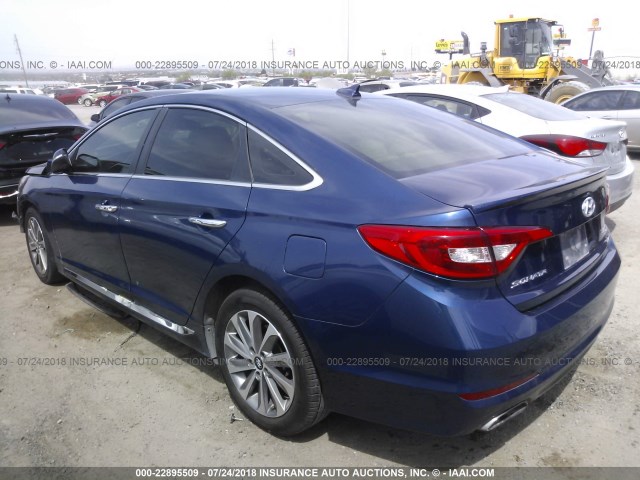 5NPE34AF9FH237623 - 2015 HYUNDAI SONATA SPORT/LIMITED BLUE photo 3