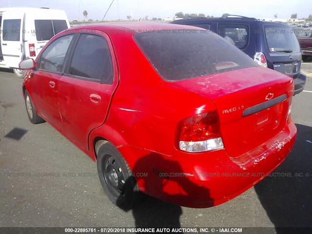 KL1TD52605B365040 - 2005 CHEVROLET AVEO LS RED photo 3