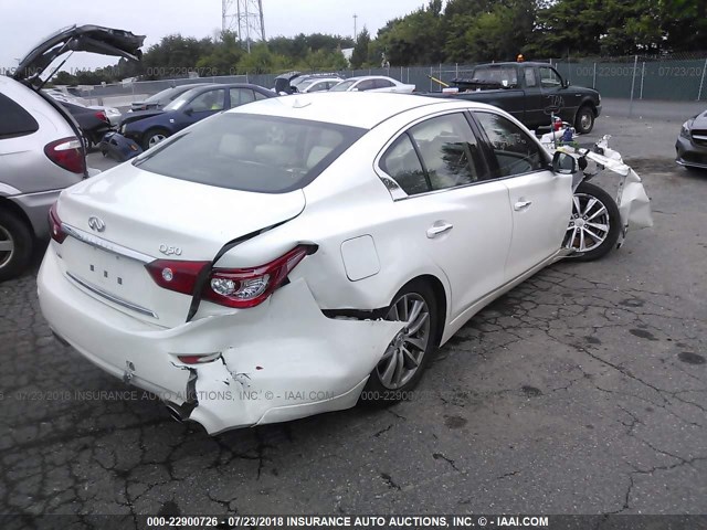 JN1BV7AR2EM704378 - 2014 INFINITI Q50 PREMIUM/SPORT WHITE photo 4