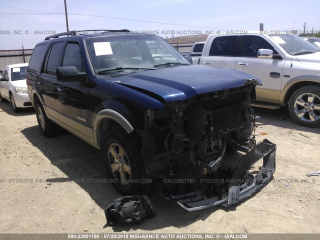 1FMFU17597LA73006 - 2007 FORD EXPEDITION EDDIE BAUER BLUE photo 1