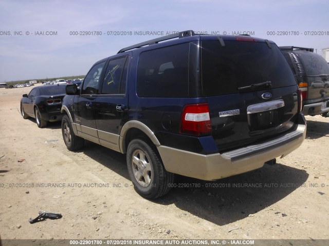 1FMFU17597LA73006 - 2007 FORD EXPEDITION EDDIE BAUER BLUE photo 3