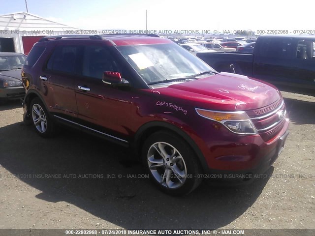 1FM5K8F85DGA89164 - 2013 FORD EXPLORER LIMITED RED photo 1