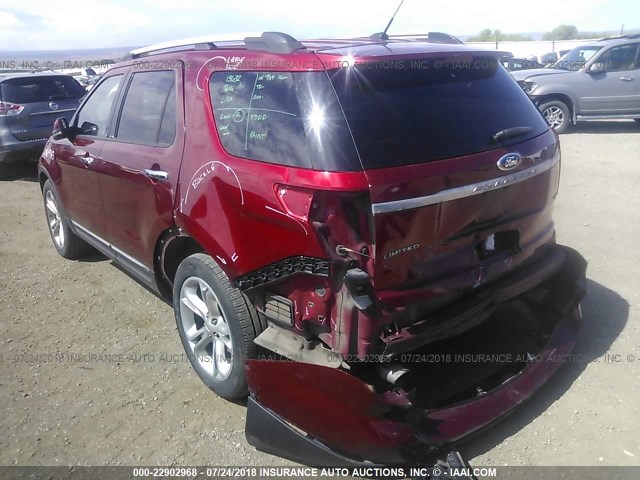 1FM5K8F85DGA89164 - 2013 FORD EXPLORER LIMITED RED photo 6