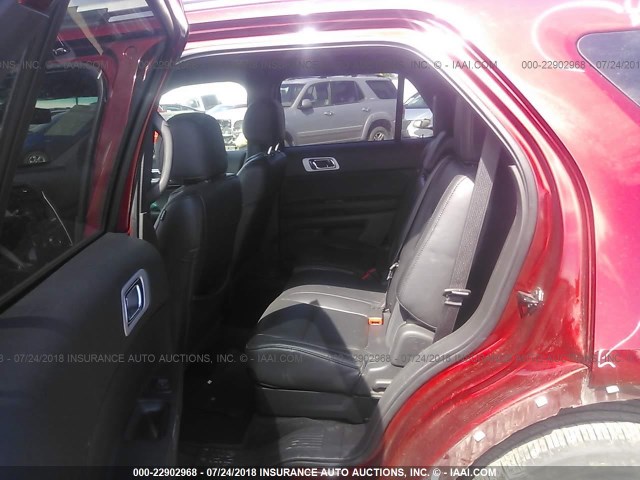 1FM5K8F85DGA89164 - 2013 FORD EXPLORER LIMITED RED photo 8