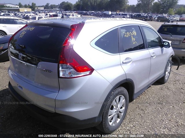 5J6RM4H79CL035539 - 2012 HONDA CR-V EXL SILVER photo 4