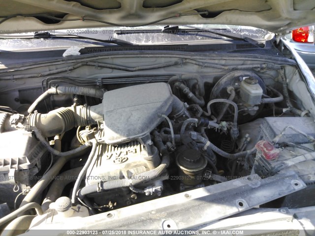 5TEUX42NX5Z123096 - 2005 TOYOTA TACOMA ACCESS CAB ვერცხლისფერი ფოტო 10