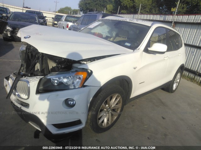 5UXWX9C57E0D32656 - 2014 BMW X3 XDRIVE28I WHITE photo 2
